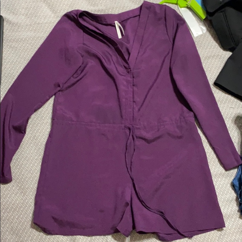 Small plum short romper